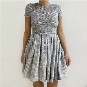 Opening Ceremony Velour Velvet Short Sleeve Mini Skater Dress